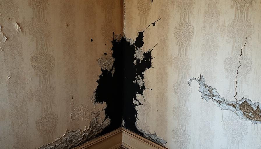 Angle de mur avec moisissures noires, source fréquente d'odeur de moisi dans les logements