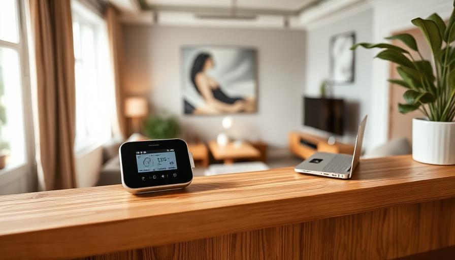 Capteur de qualité de l'air intérieur posé dans un salon