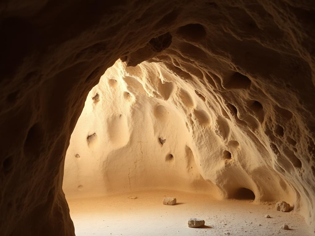 Cave troglodyte en tuffeau dans la vallée de la Loire