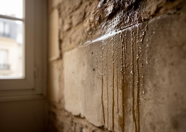 Phénomène d'humidité dans les matériaux de construction