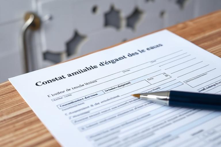Document de constat amiable de dégât des eaux utilisé dans les procédures de déclaration