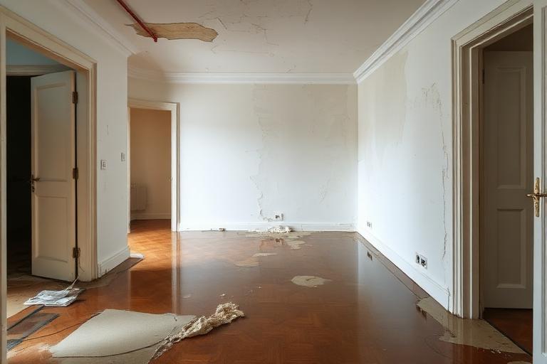 Appartement inondé suite à un dégât des eaux causé par une rupture de canalisation