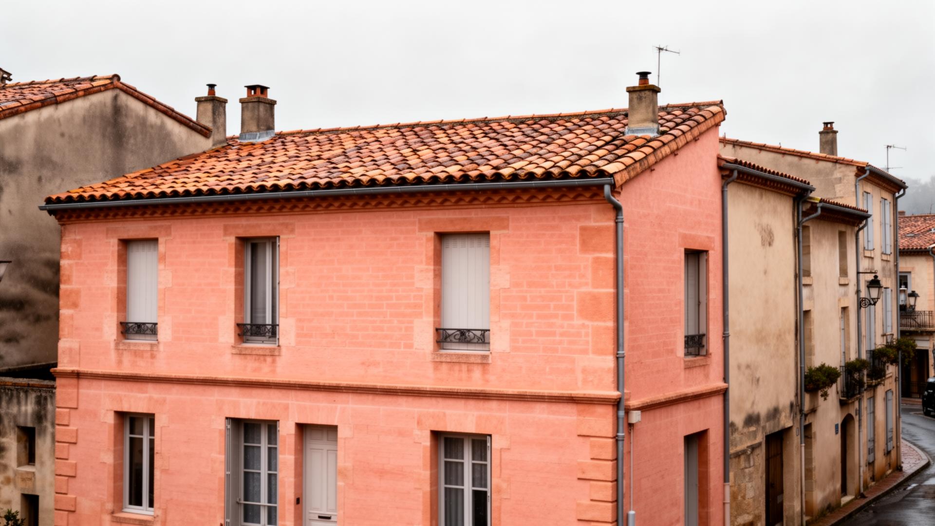 Maison traditionnelle en brique rose de Toulouse dans le centre historique