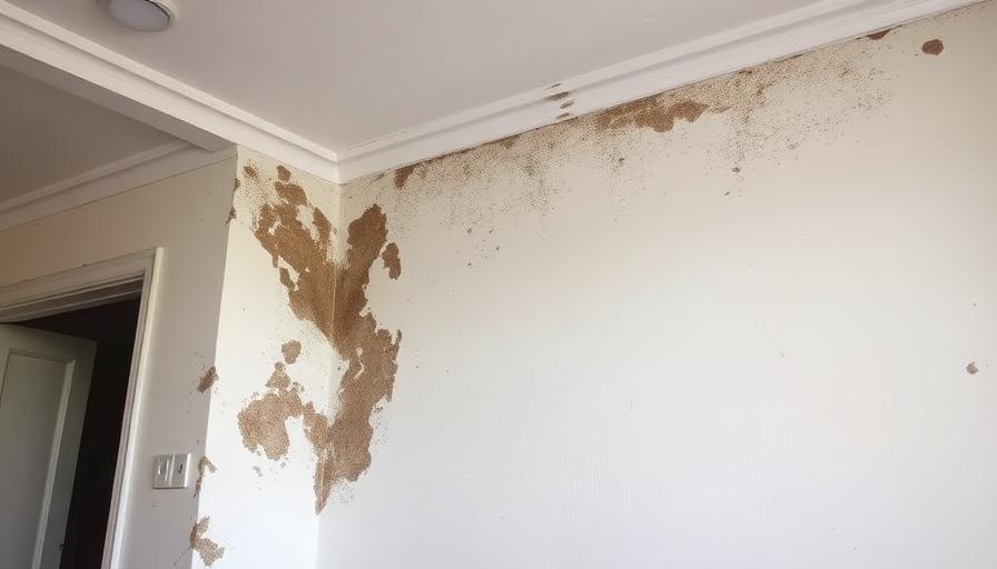 Mur intérieur d'un logement avec moisissures visibles, source typique d'une odeur de moisi