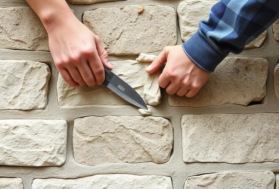 Rejointoiement d'un mur en pierre avec un mortier de chaux adapté au bâti ancien
