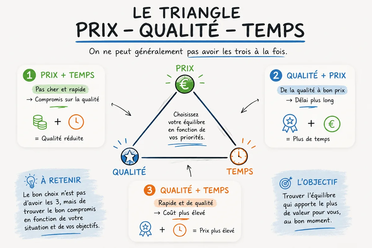 Le triangle Prix – Qualité – Temps